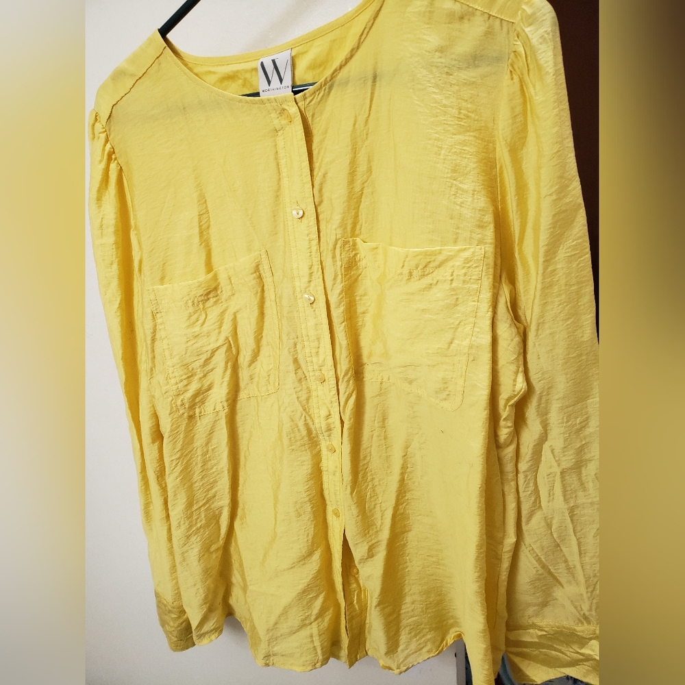 Bright Yellow Button-Up Shirt